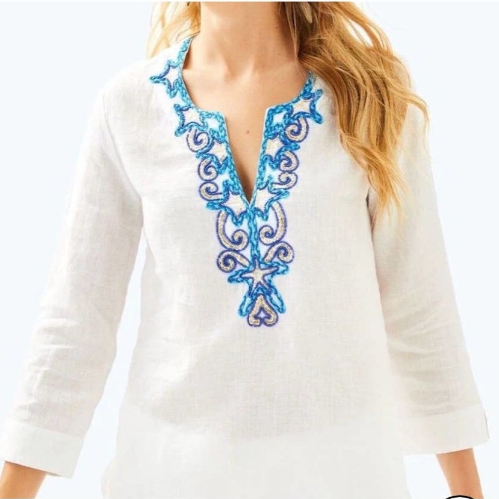 Lilly Pulitzer Amelia Island Linen Top